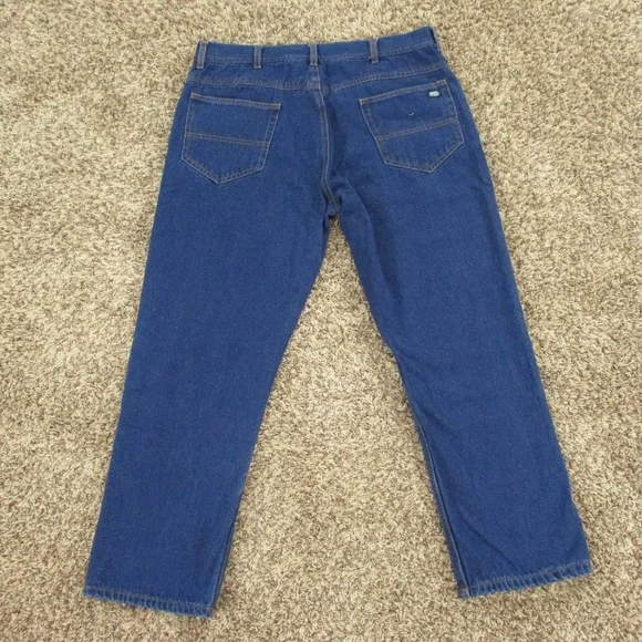 Key Apparel Jeans Men's 38x30 Dark Wash Straight Leg Flannel Lined Denim - Picture 2 of 8